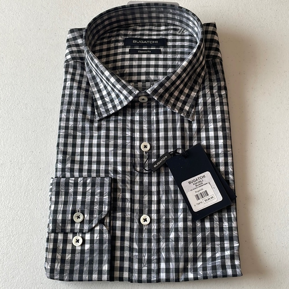 Bugatchi Long Sleeve Dress Shirt L